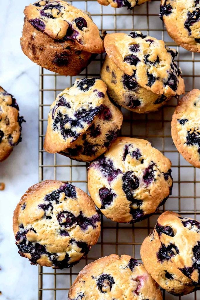 Blueberry Muffins | foodiecrush.com #muffins #easy #healthy #best #blueberry #breakfast #recipes