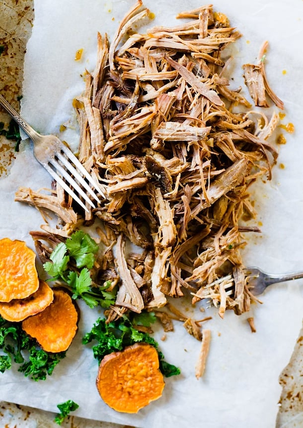 Slow Cooker Juicy Cuban Pulled Pork from Heartbeet Kitchen on foodiecrush.com