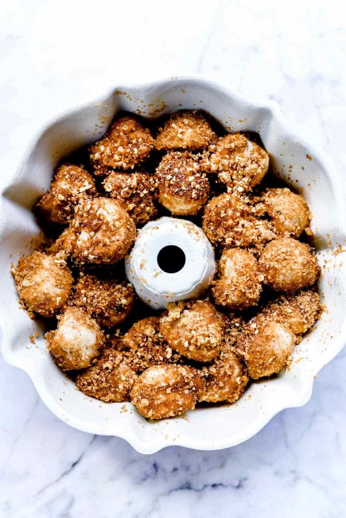 Easy Instant Pot Monkey Bread Recipe | foodiecrush.com #monkeybread #cinnamonroll #easy #recipe #rhodes