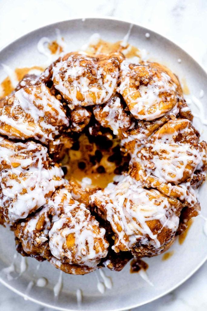 Easy Instant Pot Monkey Bread Recipe | foodiecrush.com #monkeybread #cinnamonroll #easy #recipe #rhodes