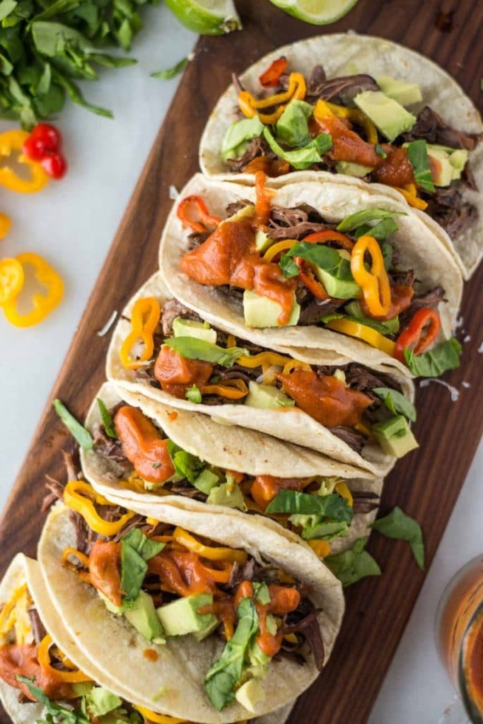 Slow Cooker Beef Fajitas from Simple Roots Wellness on foodiecrush.com