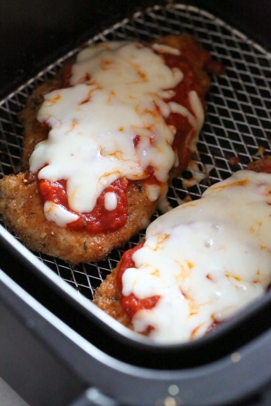 Chicken Parmesan in the Air Fryer from Skinnytaste on foodiecrush.com