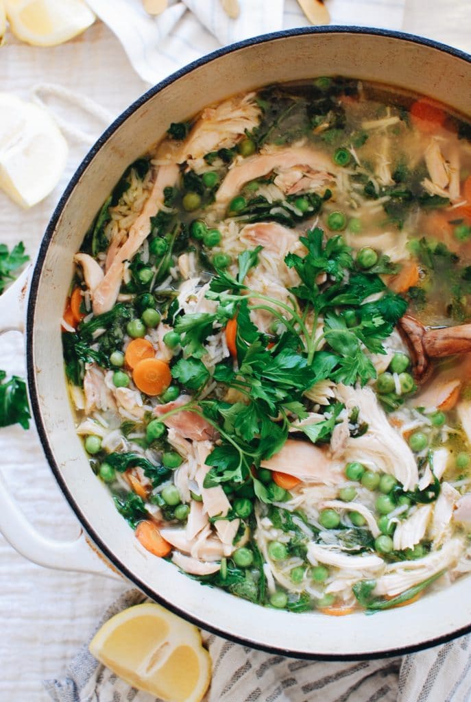 Spring Chicken and Rice Soup from Bev Cooks on foodiecrush.com