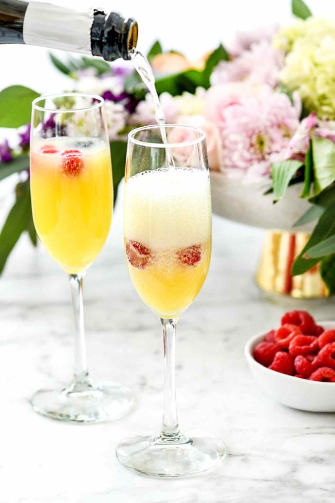 How to Make a DIY Mimosa Bar | foodiecrush.com #mimosa #bar #brunch #champagne