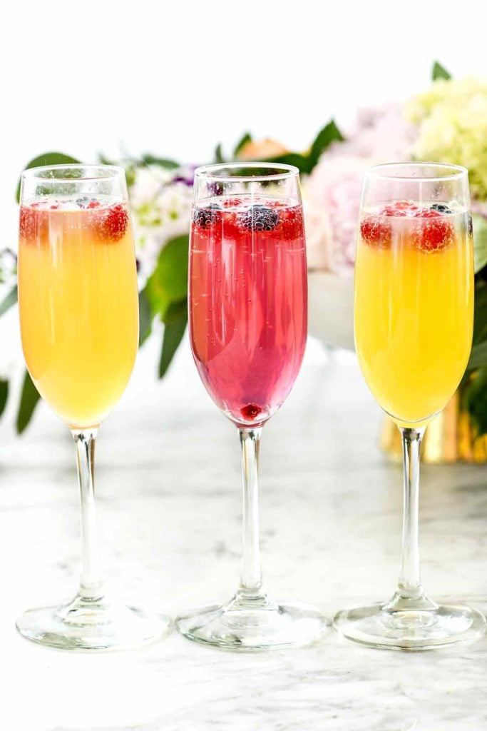 How to Make a DIY Mimosa Bar | foodiecrush.com #mimosa #bar #brunch #champagne