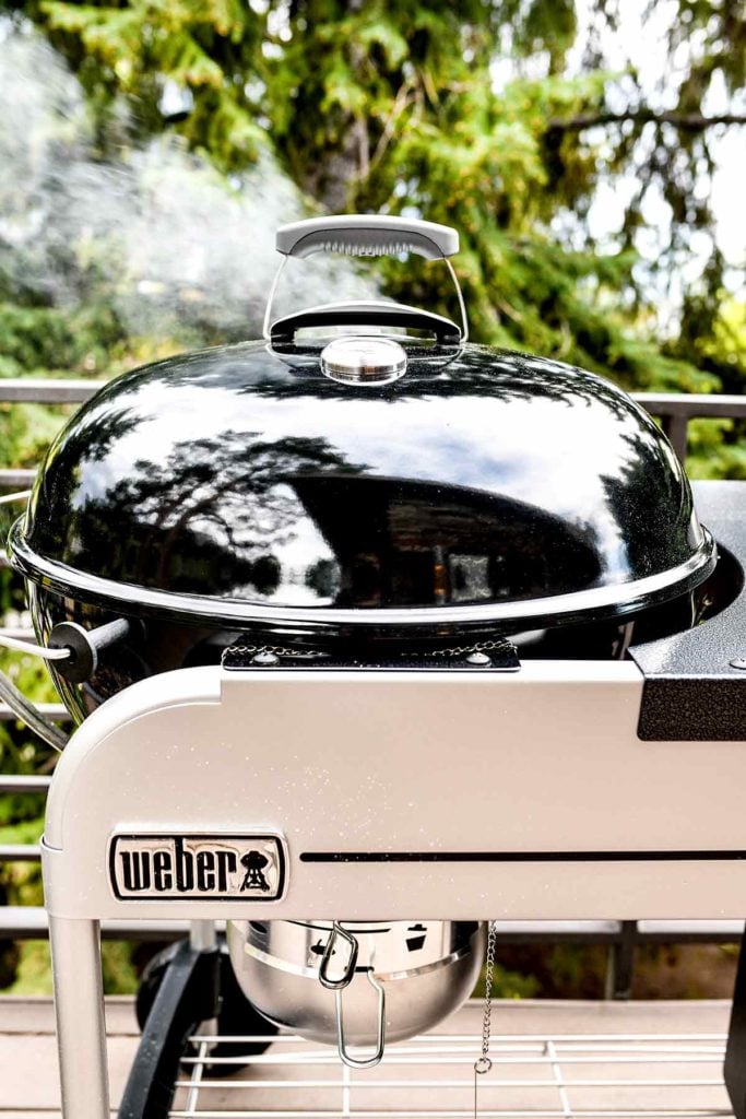A Weber charcoal grill 