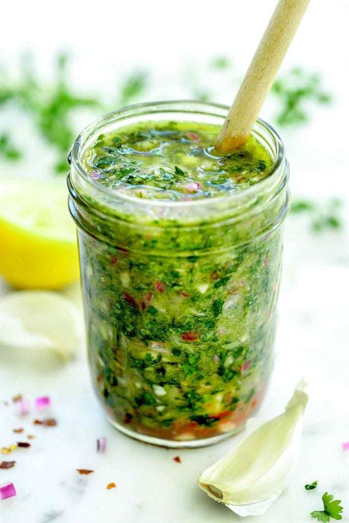 How to Make the Best Easy Chimichurri Sauce | foodiecrush.com #chimichurri #sauce #steak #recipe