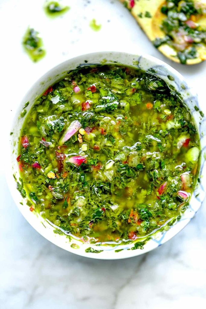 How to Make the Best Easy Chimichurri Sauce | foodiecrush.com #chimichurri #sauce #steak #recipe