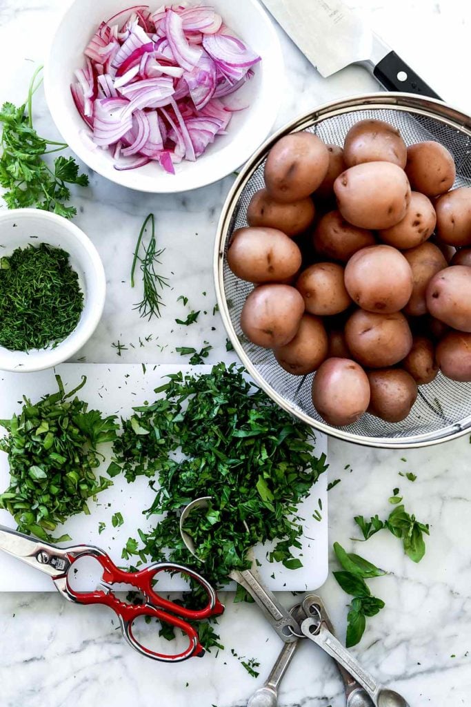 No Mayo Potato Salad Ingredients | foodiecrush.com