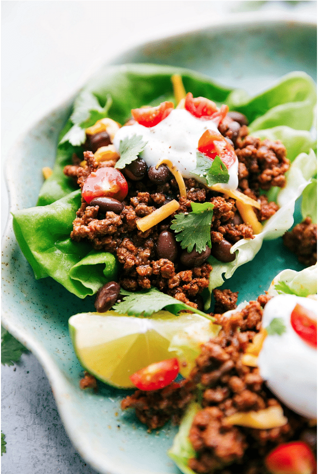 Taco Lettuce Wrap from Chelseas Messy Apron on foodiecrush.com