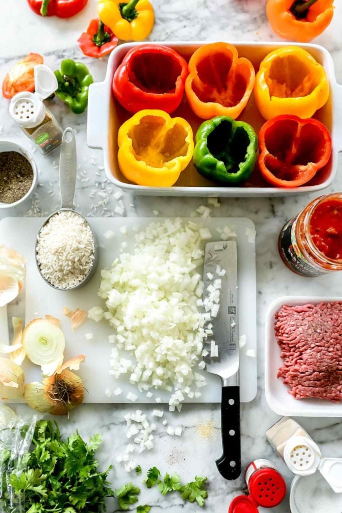 Mexican Stuffed Peppers ingredients | foodiecrush.com