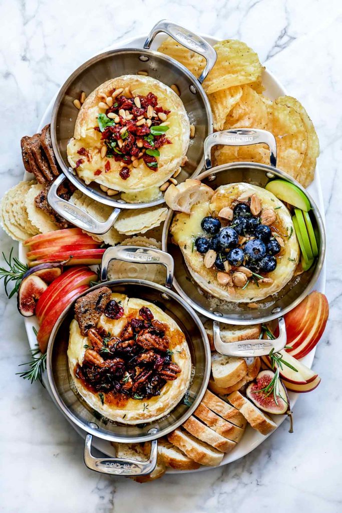 The Best Baked Brie 3 Easy Ways | foodiecrush.com #brie #baked #appetizer #cranberry #jam #recipes #holiday