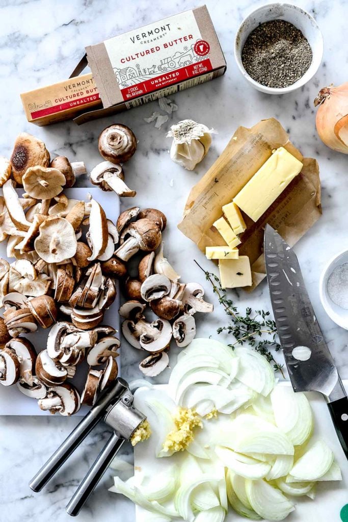 Ingredients Caramelized Onion and Mushroom Crostini | foodiecrush.com