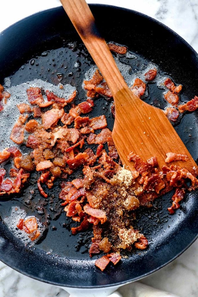 Bacon in pan | foodiecrush.com