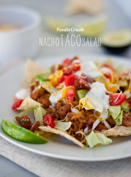 Nacho Taco Salad on foodiecrush.com 
