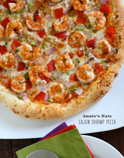FoodieCrush Annies Eats Cajun Shrimp Pizza