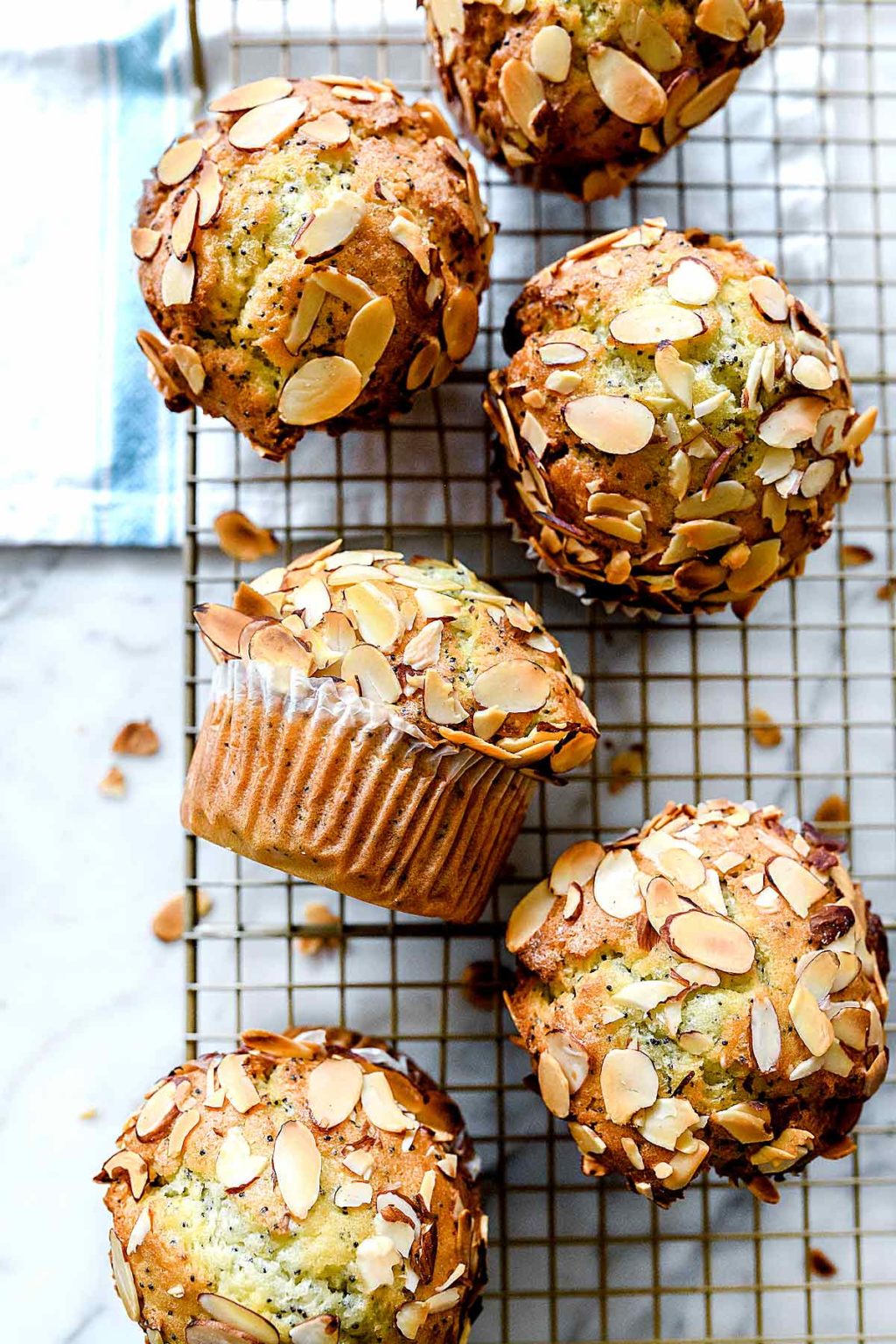 Lemon Poppy Seed Muffins (with Slivered Almonds) - foodiecrush .com