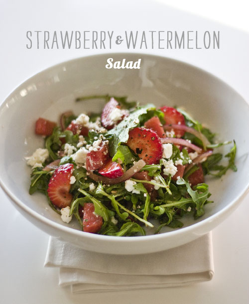 Foodie Crush Watermelon and Strawberry Feta Salad