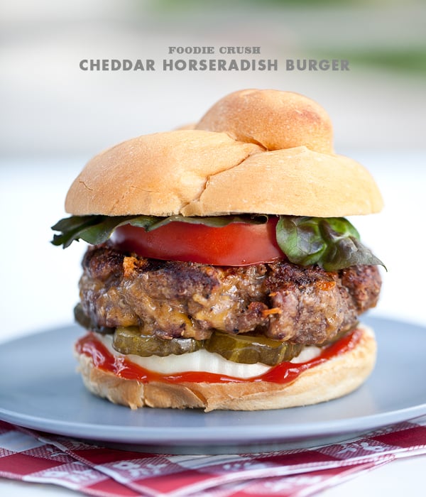 Foodie Crush Cheddar Horseradish Burger