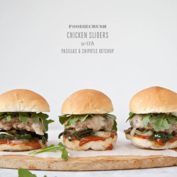 Ground Chicken Burger Sliders with Pasilla Peppers and Chipotle Ketchup