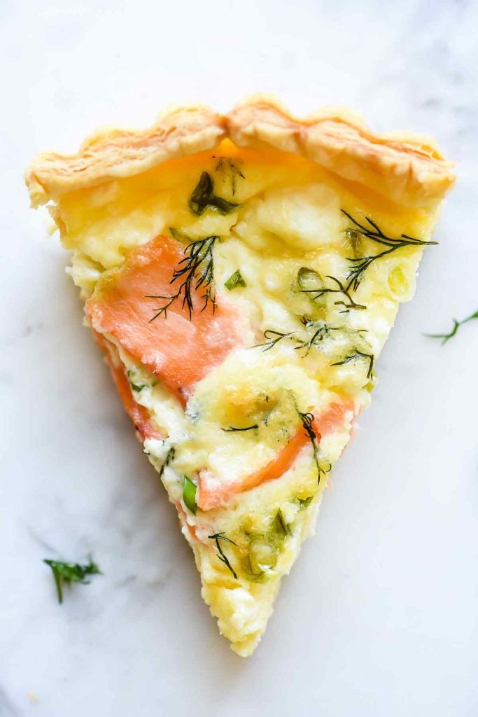 Smoked Salmon Dill and Goat Cheese Quiche | foodiecrush.com