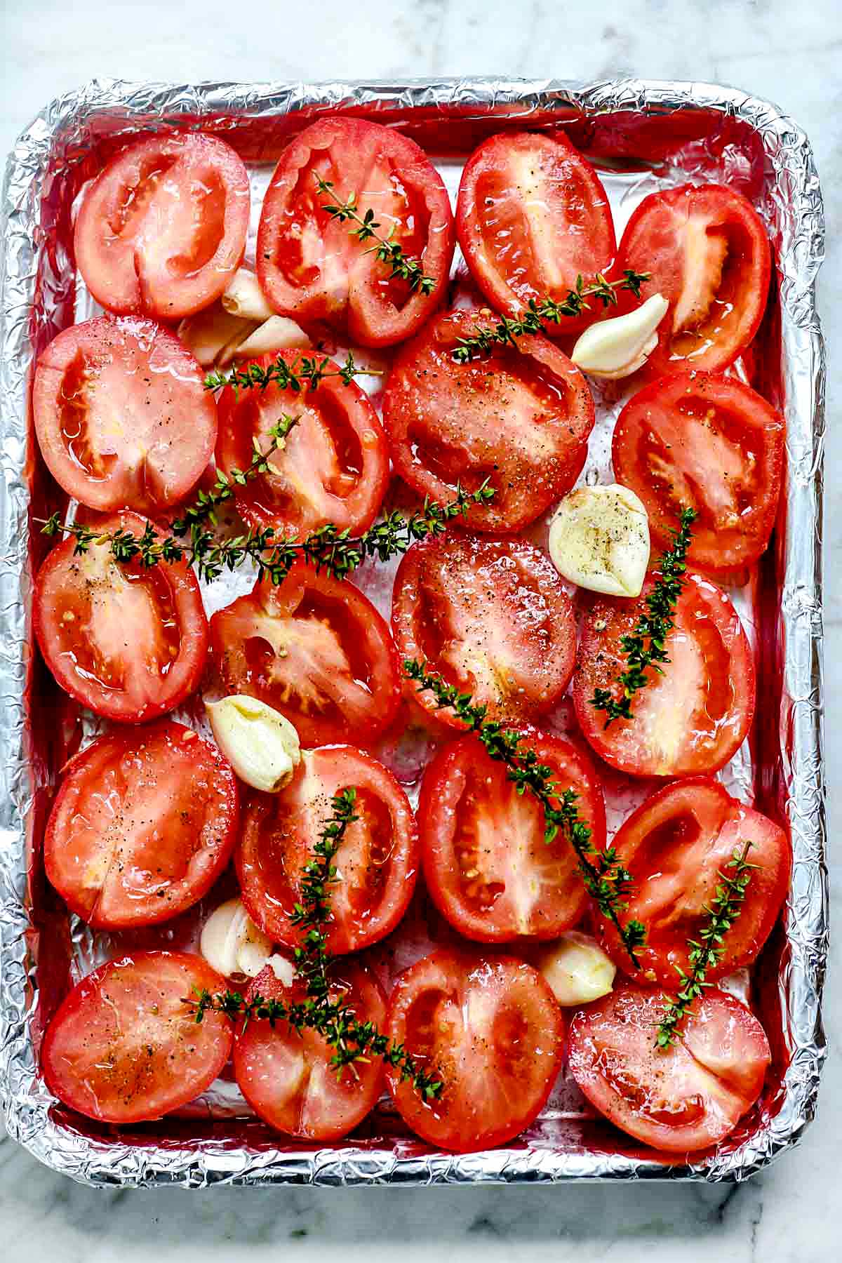 Roasted Tomatoes in the Oven | foodiecrush.com #oven #cherry #tomatoes #roasted #recipe #quick