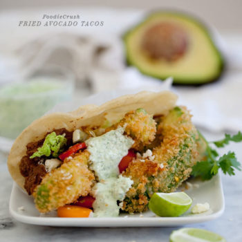 Fried Avocado Tacos from FoodieCrush