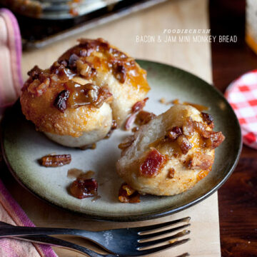 Bacon and Jam Mini Monkey Bread from FoodieCrush.com
