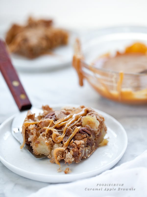 Caramel Apple Brownie from FoodieCrush