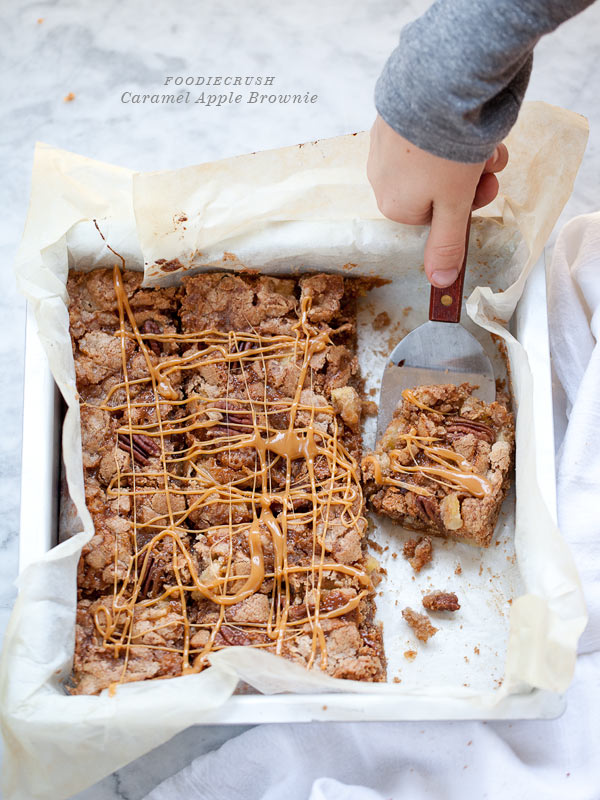Caramel Apple Brownie from FoodieCrush