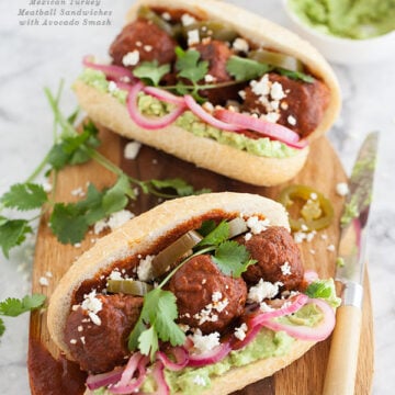Mexican Turkey Meatball Sandwich | FoodieCrush.com