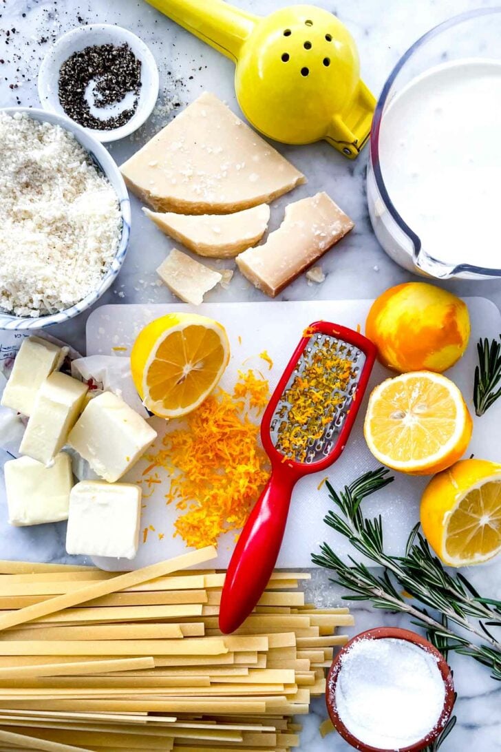 Ingredients Lemon Fettuccine Alfredo foodiecrush.com