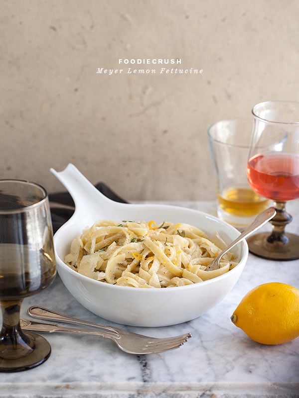Meyer Lemon Fettucine || FoodieCrush
