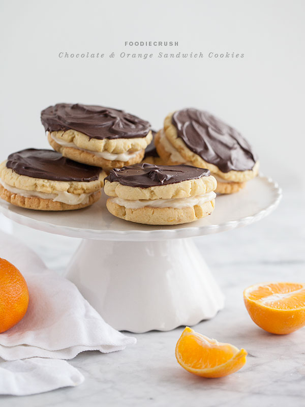 Chocolate and Orange Sandwich Cookies || FoodieCrush