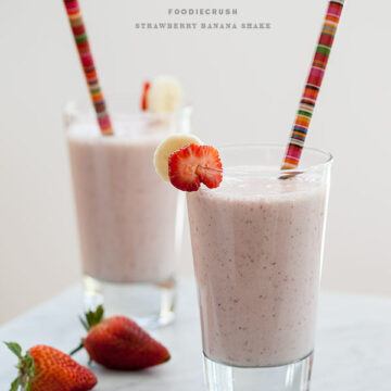 Strawberry Banana Shake | FoodieCrush.com