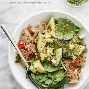 Quinoa and Avocado Chimichurri Salad | FoodieCrush.com