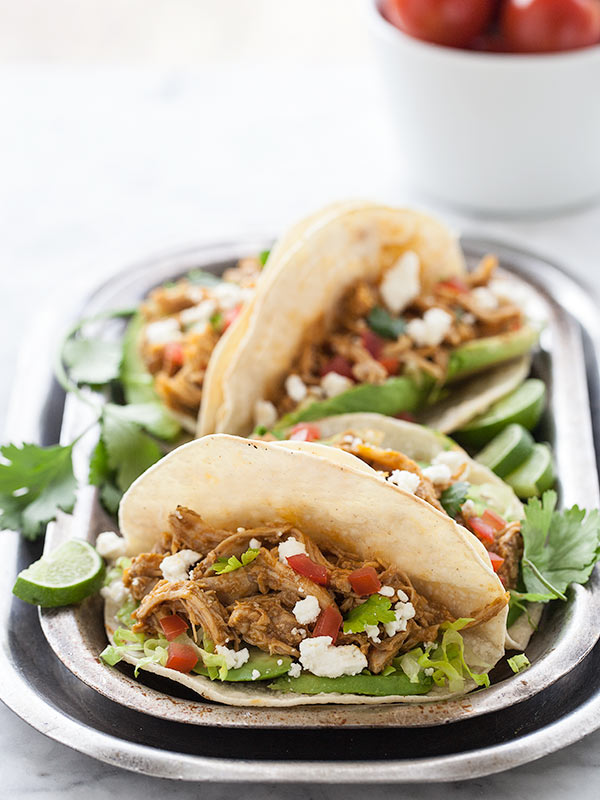 Stewed Chicken Tacos | foodiecrush.com