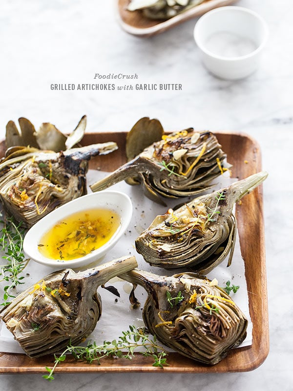 Grilled Artichoke with Garlic Butter | FoodieCrush.com