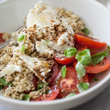 Quinoa and Buratta Caprese Salad | foodiecrush.com