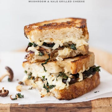 Kale and Mushroom Grilled Cheese | foodiecrush.com