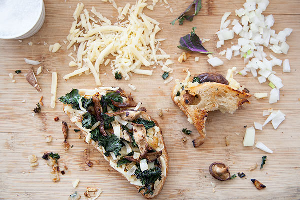 Kale and Mushroom Grilled Cheese | foodiecrush.com