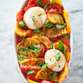 Burrata and Heirloom Tomato Caprese Salad | FoodieCrush.com