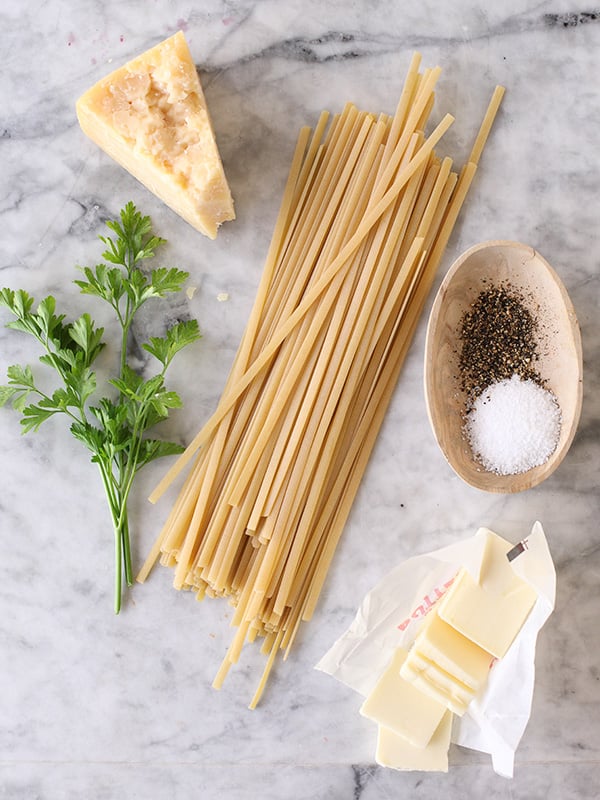Cheesy Butter Parmesan Noodles ingredients