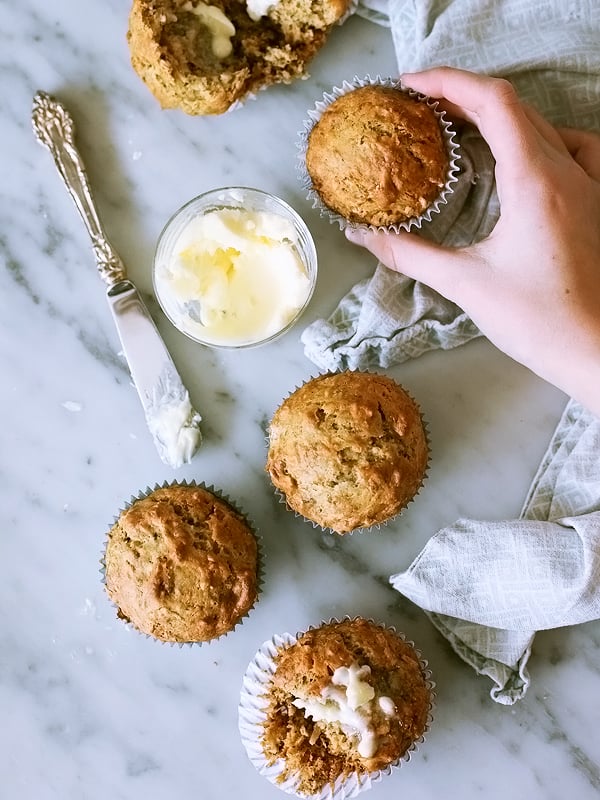 Toasted Coconut Banana Bread Muffins | foodiecrush.com