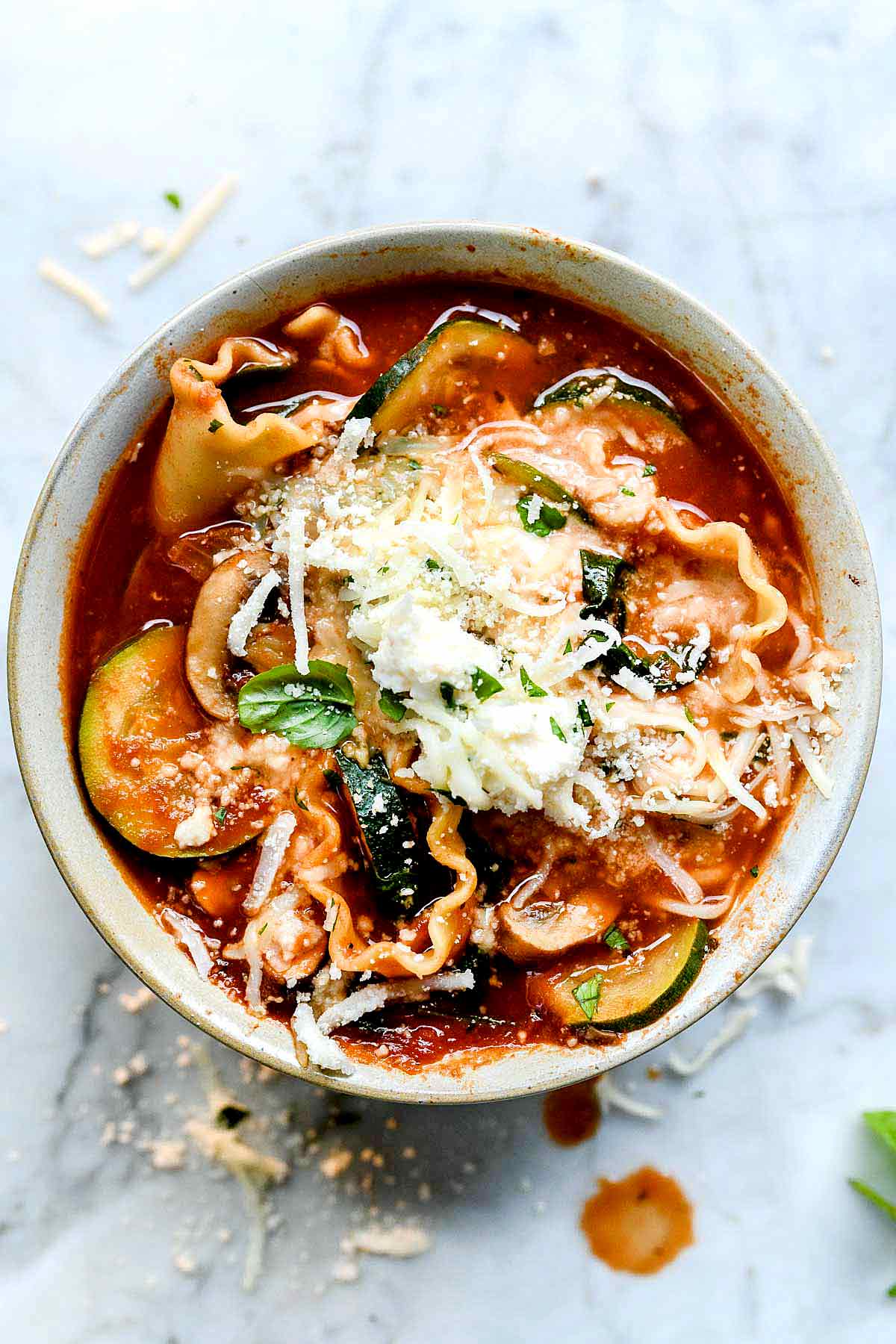 vegetarian crockpot lasagna soup | foodiecrush