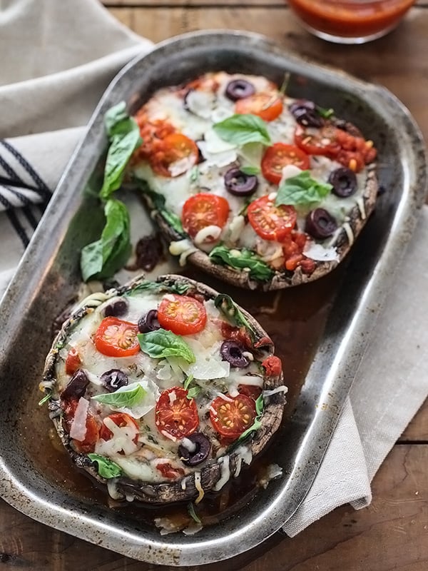 Pizza Stuffed Portobello Mushroom | foodiecrush.com
