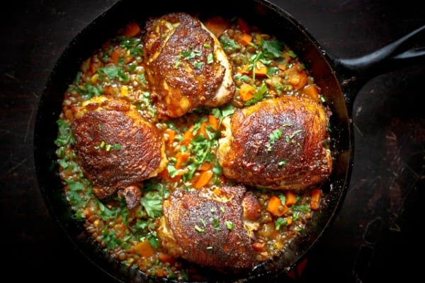 Crispy Berbere Chicken with Ethiopian Lentils II Feasting at Home