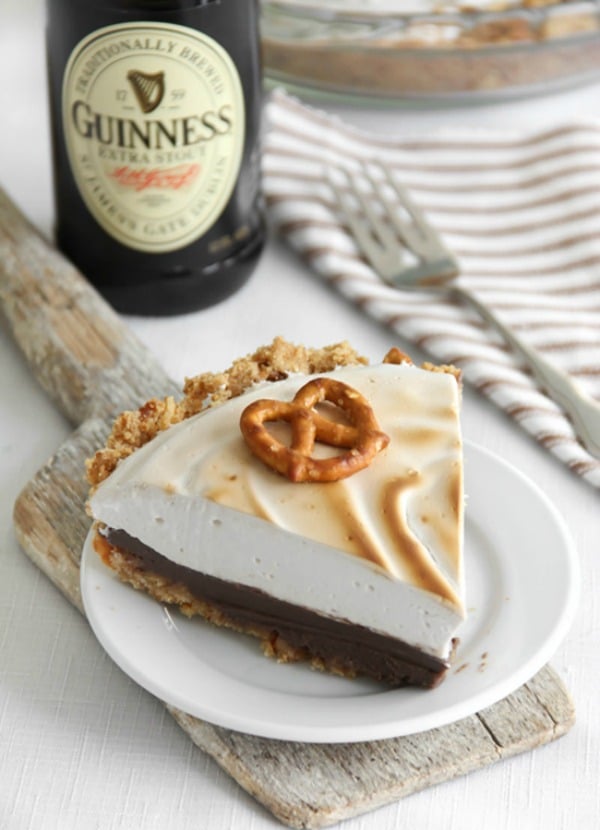 Guinness Chocolate Pie with Pretzel Crust II Sprinkle Bakes