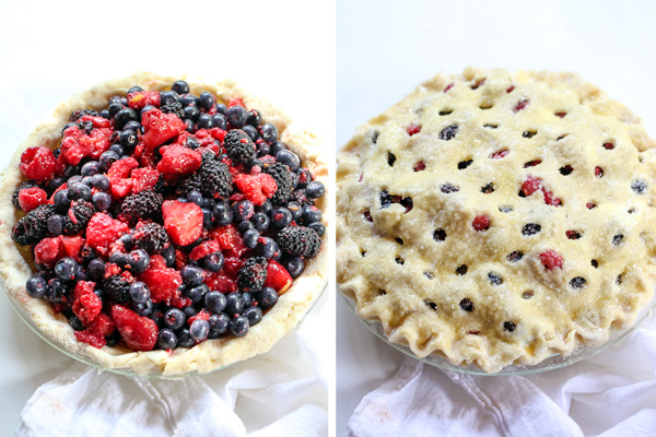 unbaked mixed berry pie