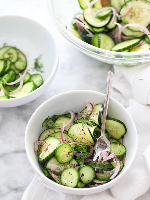 Dill Cucumber Salad on foodiecrush.com